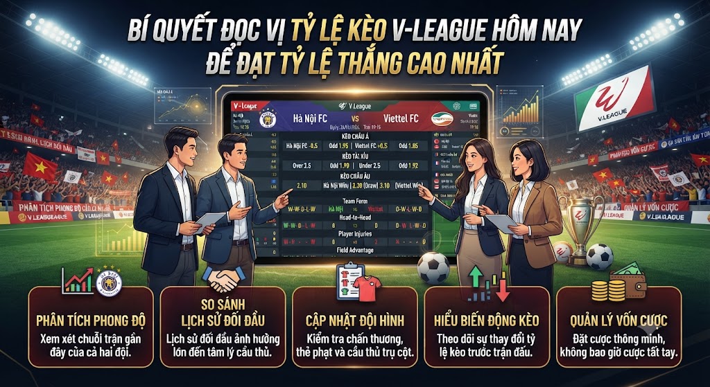 tỷ lệ kèo v-league hôm nay